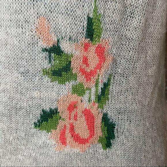 WILDFOX Womens Pink Knit Prairie Rose Distressed Lennon Tunic Sweater Size XS - Picture 5 of 7